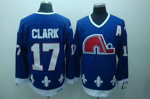 Men's Blue Quebec Nordiques Custom Throwback Stitched Jersey